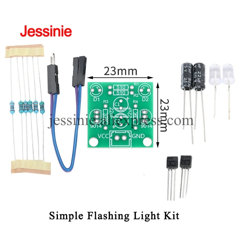 5pcs/1pc Simple Flashing Light Kit LED Flasher Module Soldering Practice Board Kit Fun DIY Electronics Project Components
