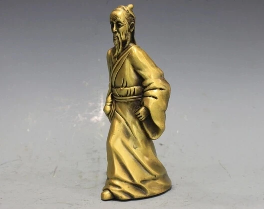 wholesale factory 7 Chinese pure copper Brass Medical scientist Hua Two Doctors Buddha Statue AE1024 AB1025