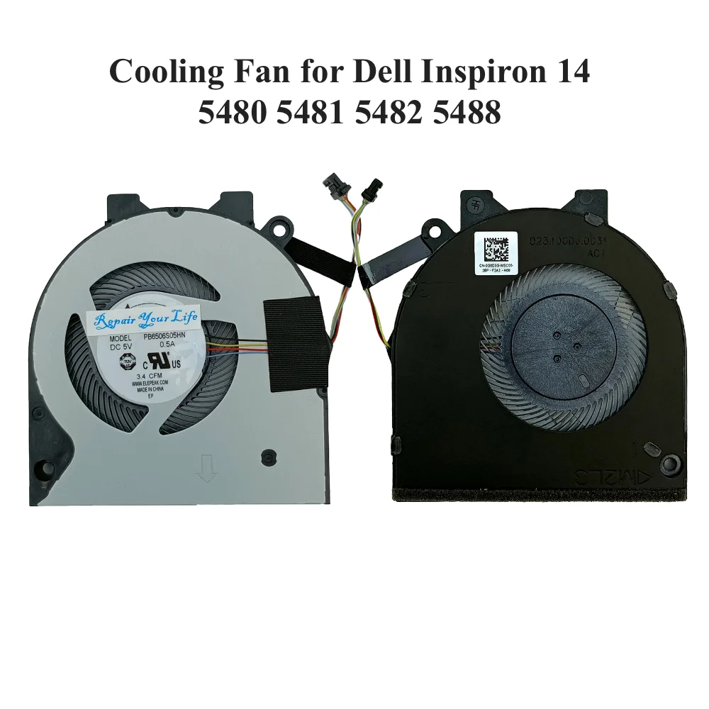 0G0D3G 5V Computer Cooling Fan for Dell Inspiron 14 5480 5481 5482 5488 CPU Cooler Fan G0D3G 023.100DJ.0011 connector 4 pin sale