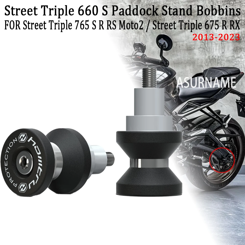 

For Triumph Street Triple 765 S R RS Moto2 2023 2013-2022 Motorcycle Accessories Sliders Spools Paddock Stand Bobbins Swing Arm