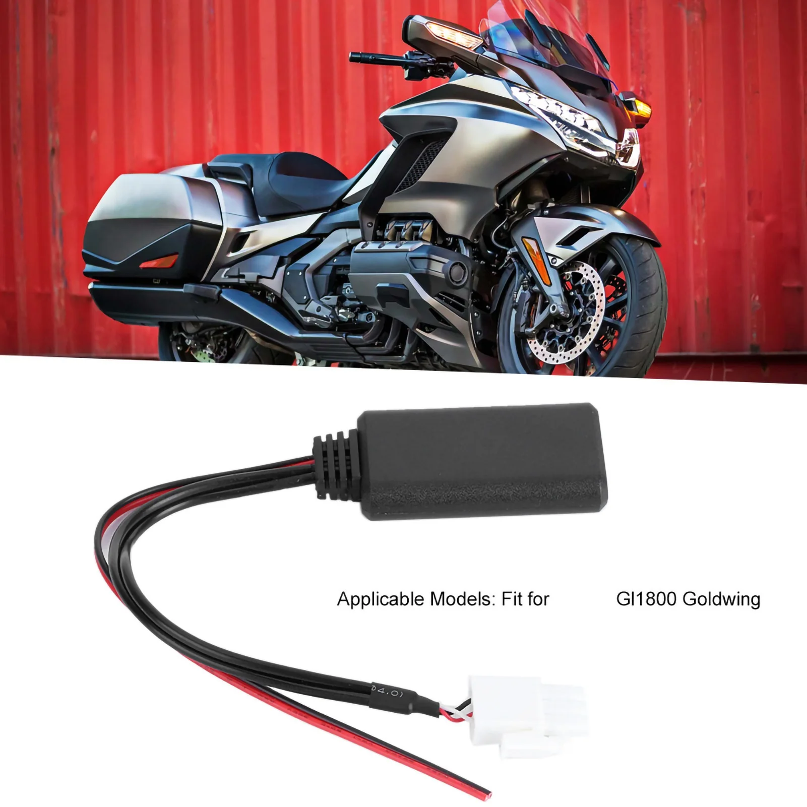 3‑Pin AUX Bluetooth Wireless Audio Cable Adapter Stereo Music Fit for GL1800 Goldwing AUX Stereo Connector Audio Cable Adapter