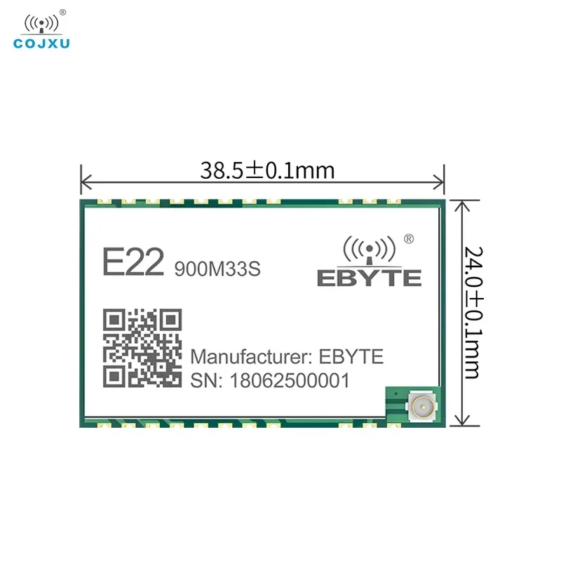 SX1262 LoRa Spread Spectrum Módulo sem fio 868/915MHz TCXO de alta precisão 16KM COJXU E22-900M33S 33dBm SPI SMD IPEX/Furo de carimbo