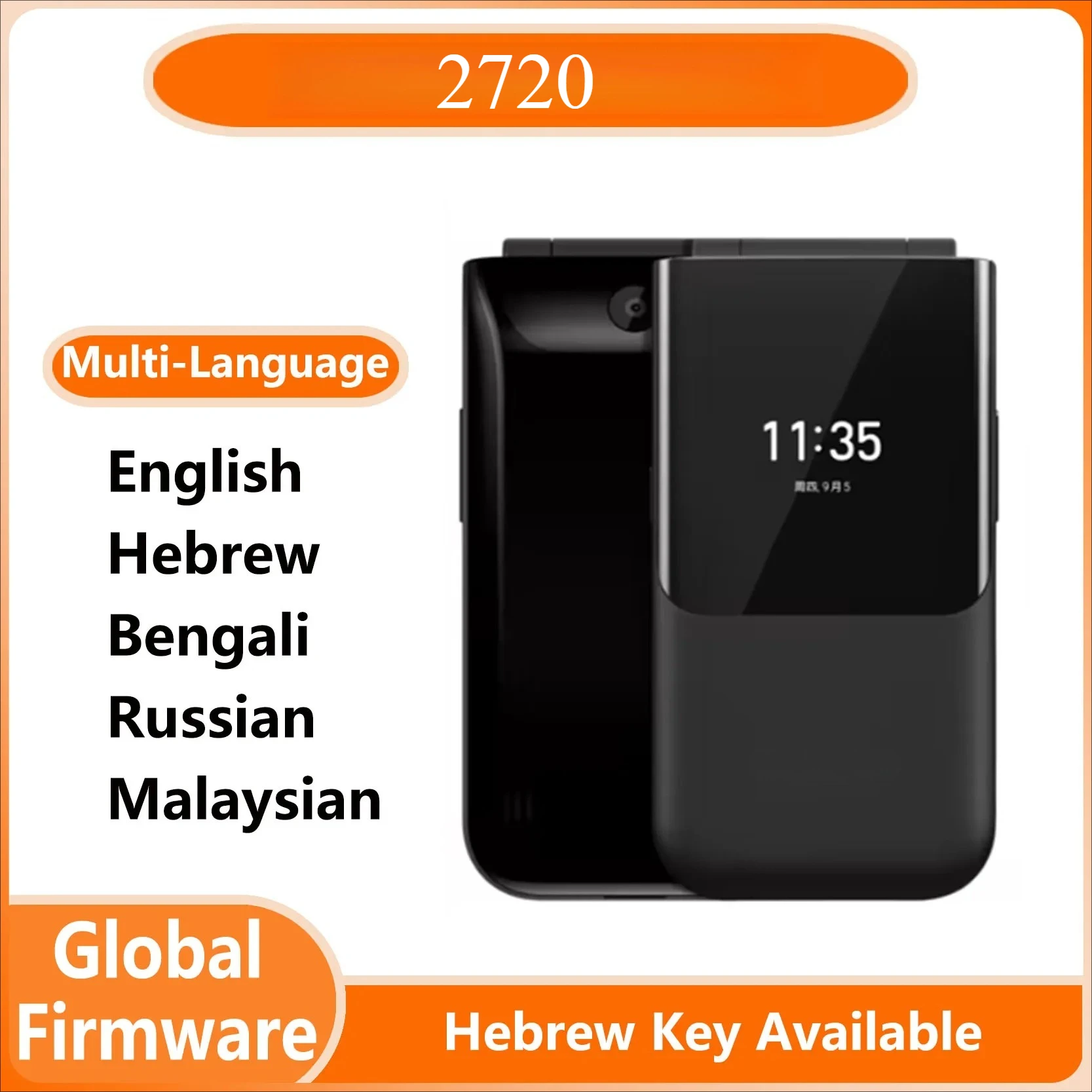 Unlocked 2720 4G Phone CPU Qualcomm Snapdragon 205 320x240px Internal and external dual screens 1500mAh unlocked used phone