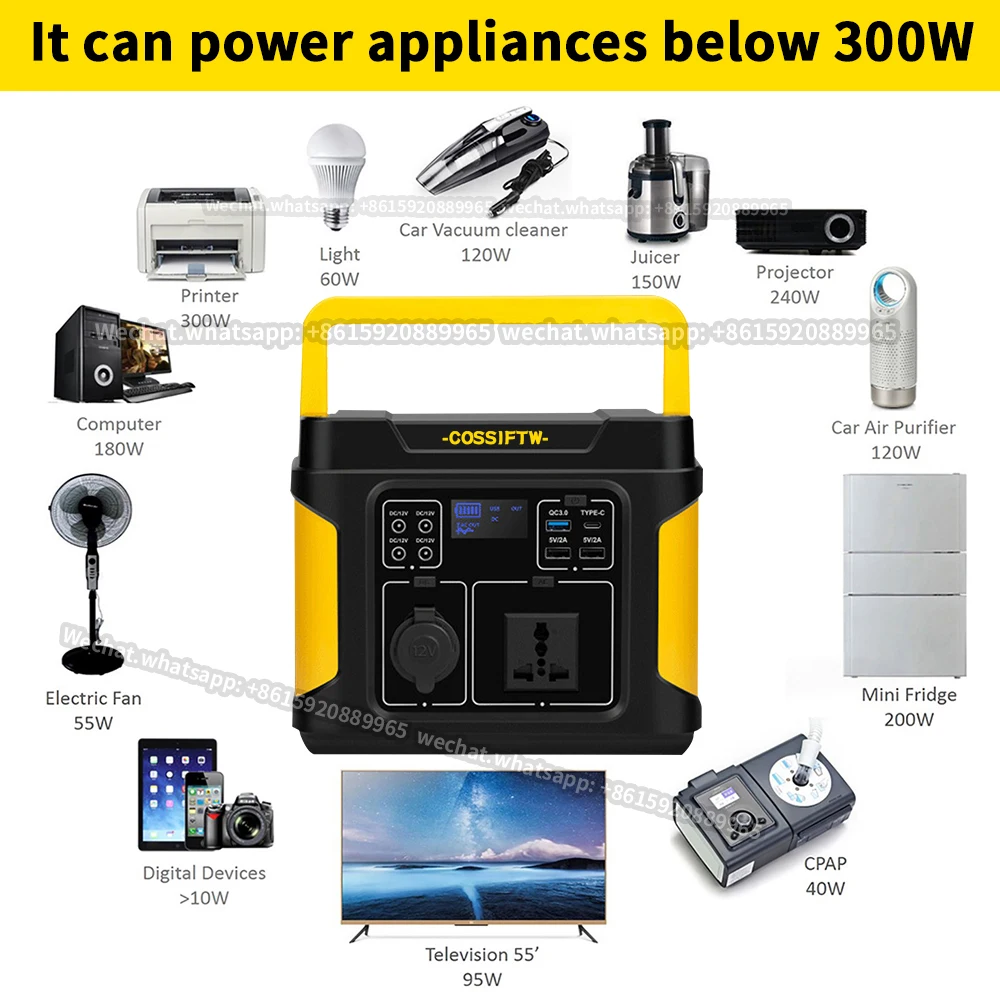 COSS IFTW Lightweight 245wh 66000MAH Emergency Portable Rechargeable Generator Battery 300w Portable Solar Power Station 3KG