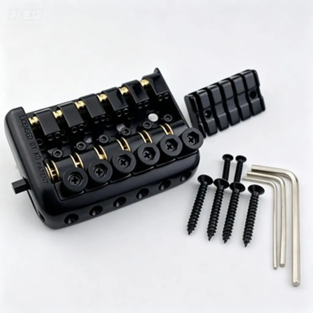 headless-guitar-bridge-rear-piece-with-worm-gear-string-device-6-strings