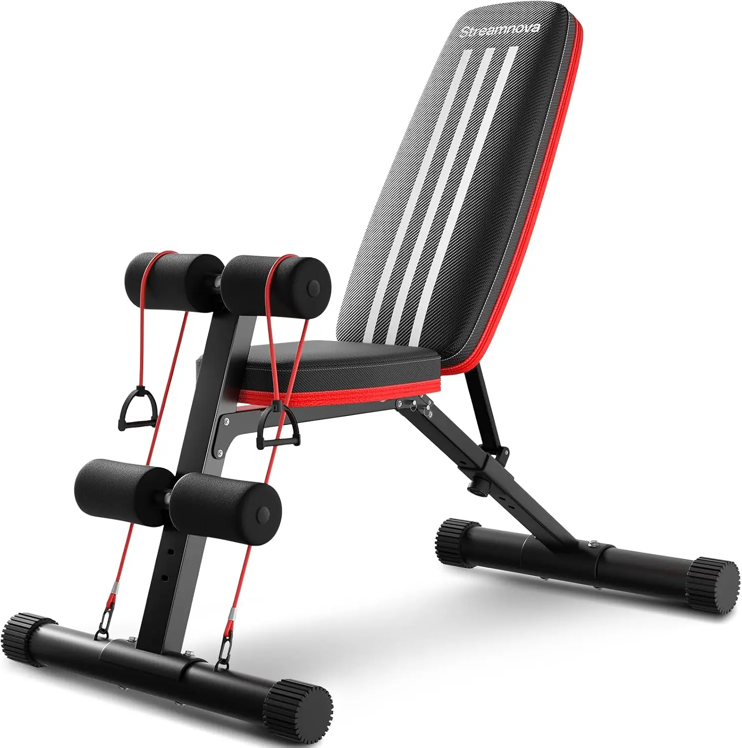 Adjustable Folding Weight Bench, Flat Incline Decline for Home Gym, Strength Training Bench Press Set