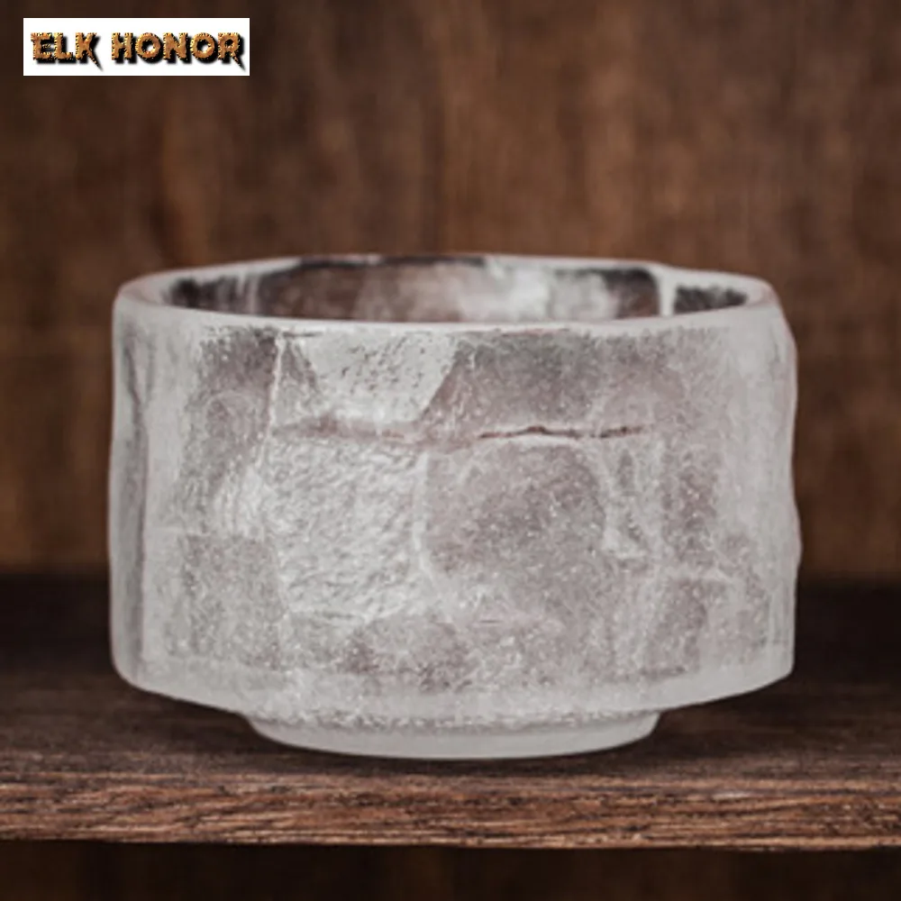 Imagem -05 - Handmade High End Glass Teacup Frozen Burnt Ice Rock Cup Tasting Caneca de Chá Personal Master Cup Chozhan Kung fu Grupo Caixa de Presente 200ml