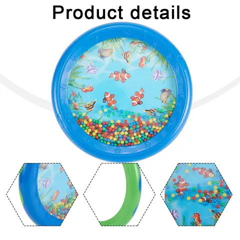 1pc Wave Sea Sound Bead Drum Percussion Musical Educational Instrument Toys Sea Wave Drum Educational Musical Parts
