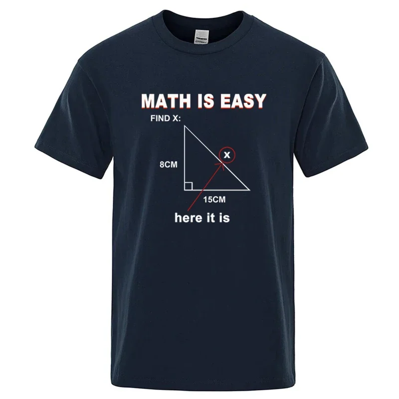 2026NEW Men's High Quality T-shirt Cotton Blend Casual Funny Math Print Cool Loose O-neck T Shirt for Men Short Sleeve Y2K