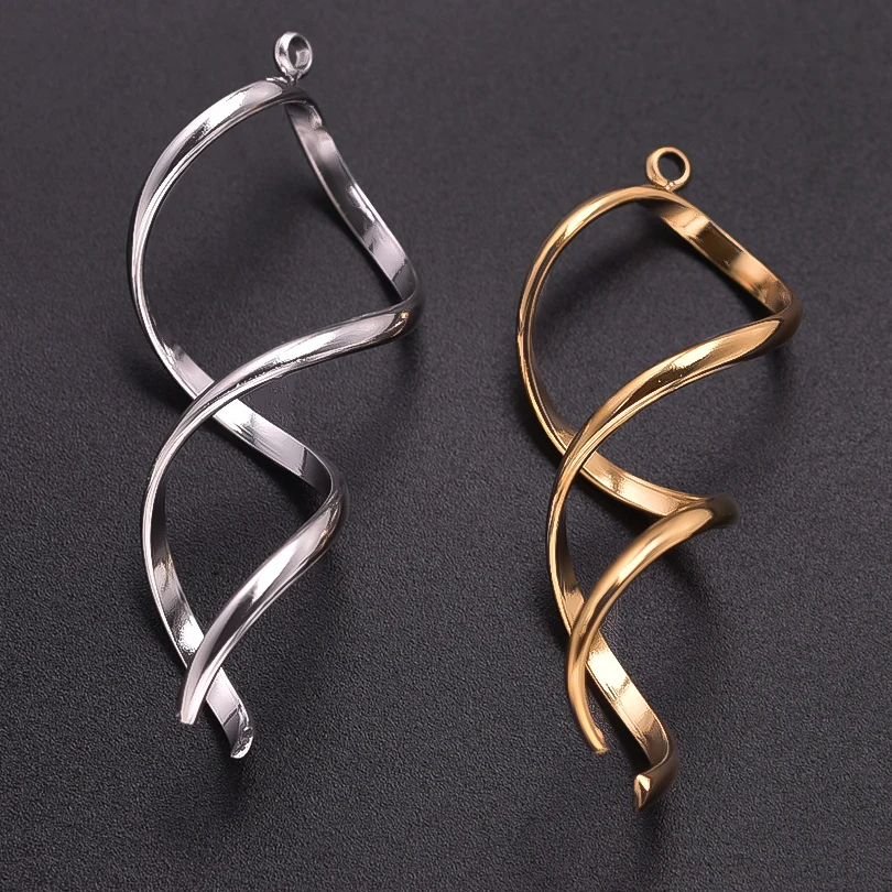 Fashion 10pcs/lot Stainless Steel Rotation Hanging Pendants Dangle Charms for Jewelry Making DIY Earrings Necklaces Findings New