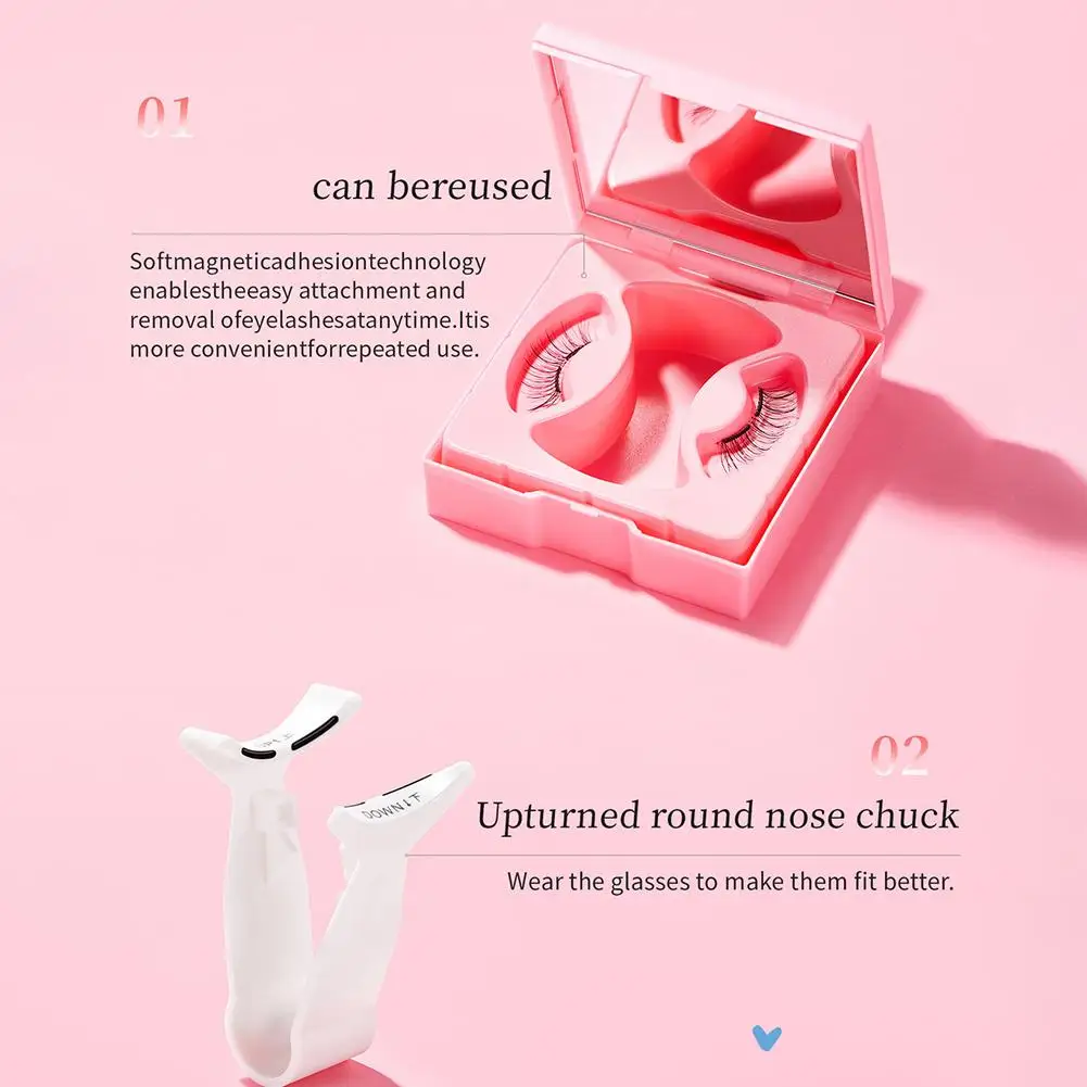رموش صناعية مغناطيسية في صندوق واحد، رموش سميكة جديدة رموش صناعية مغناطيسية ناعمة مع أداة مكياج #4