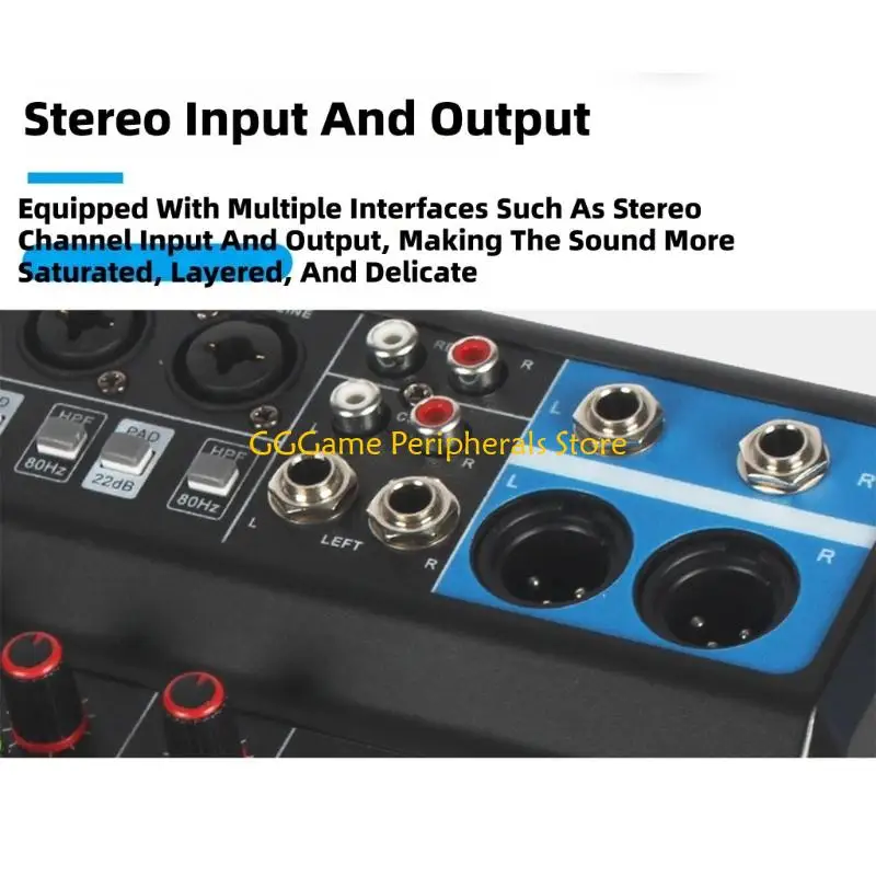 

U55B Plugs and Play DJ Mixers 5 Input Bluetooth-compatible USB Interfaces for Music Playbacks Recording and Sound Tuning