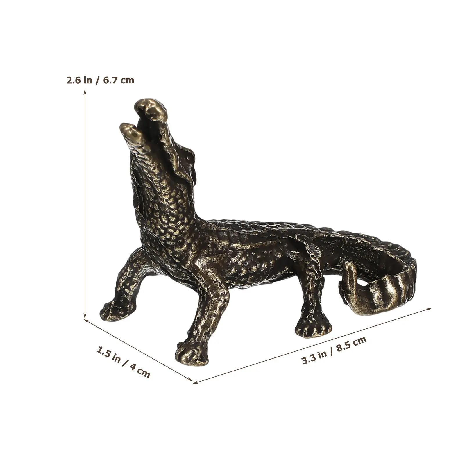 1Pcs Brass Crocodile Decoration Creative Desktop Adornment Home Decoration Simulation Animal Display Art Craft
