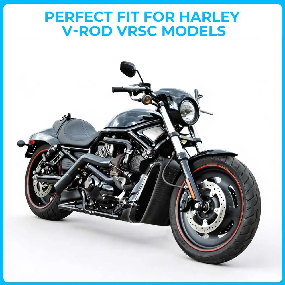Black 2PCS Motorcycle Radiator Trim Bezels Part For Harley-Davidson VRSCA V-Rod 2002-2006 #66115-01/66116-01
