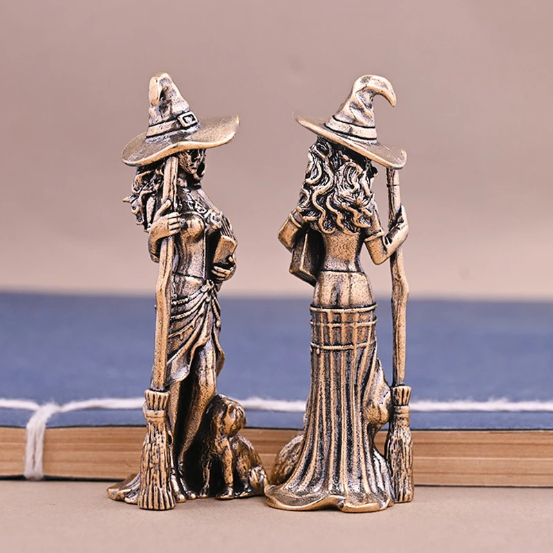 European-Style Creative Magic Witch Decorative Handicrafts, Brass Witch Figurine, Home And Living Room Decoration, Brass Piece