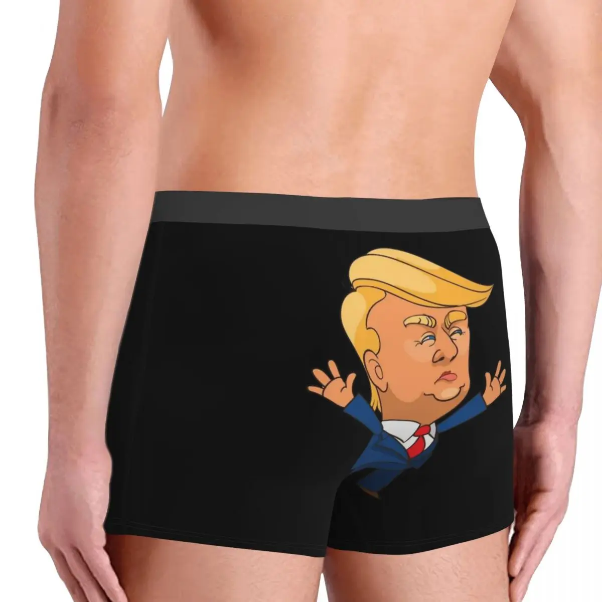 Donald Trump Cartoon Mencosy Boxer Briefs,3D printing Underwear, Highly Breathable High Quality Gift Idea