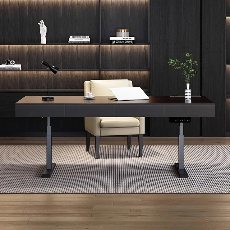 

LMM Итальянский минималистичный подъемный стол из массива дерева с электроприводом, двойным мотором и выдвижным ящиком