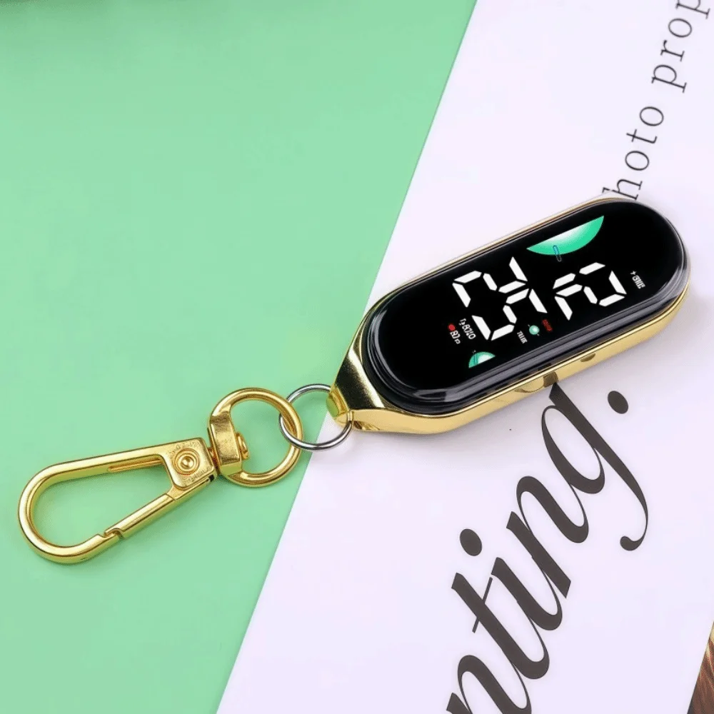 Digital Display Electronic Hanging Watch Waterproof Touch Screen Pocket Watch Luminous Keychain LED Watch Keychain Student Use