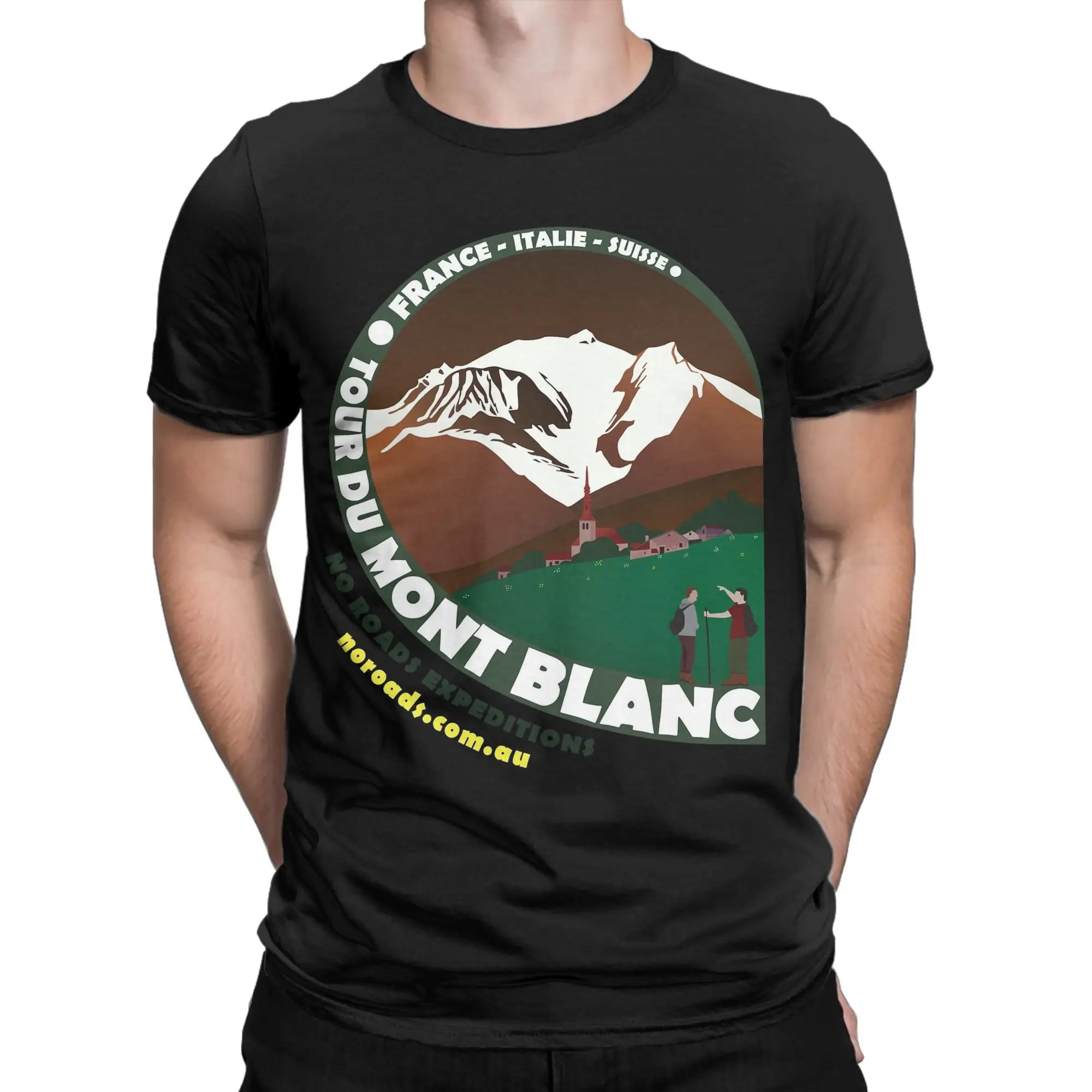 Tour du Mont Blanc TMB  Men's T Shirts  Humor Tee Shirt Short Sleeve Round Collar T-Shirt 100% Cotton Printing Tops