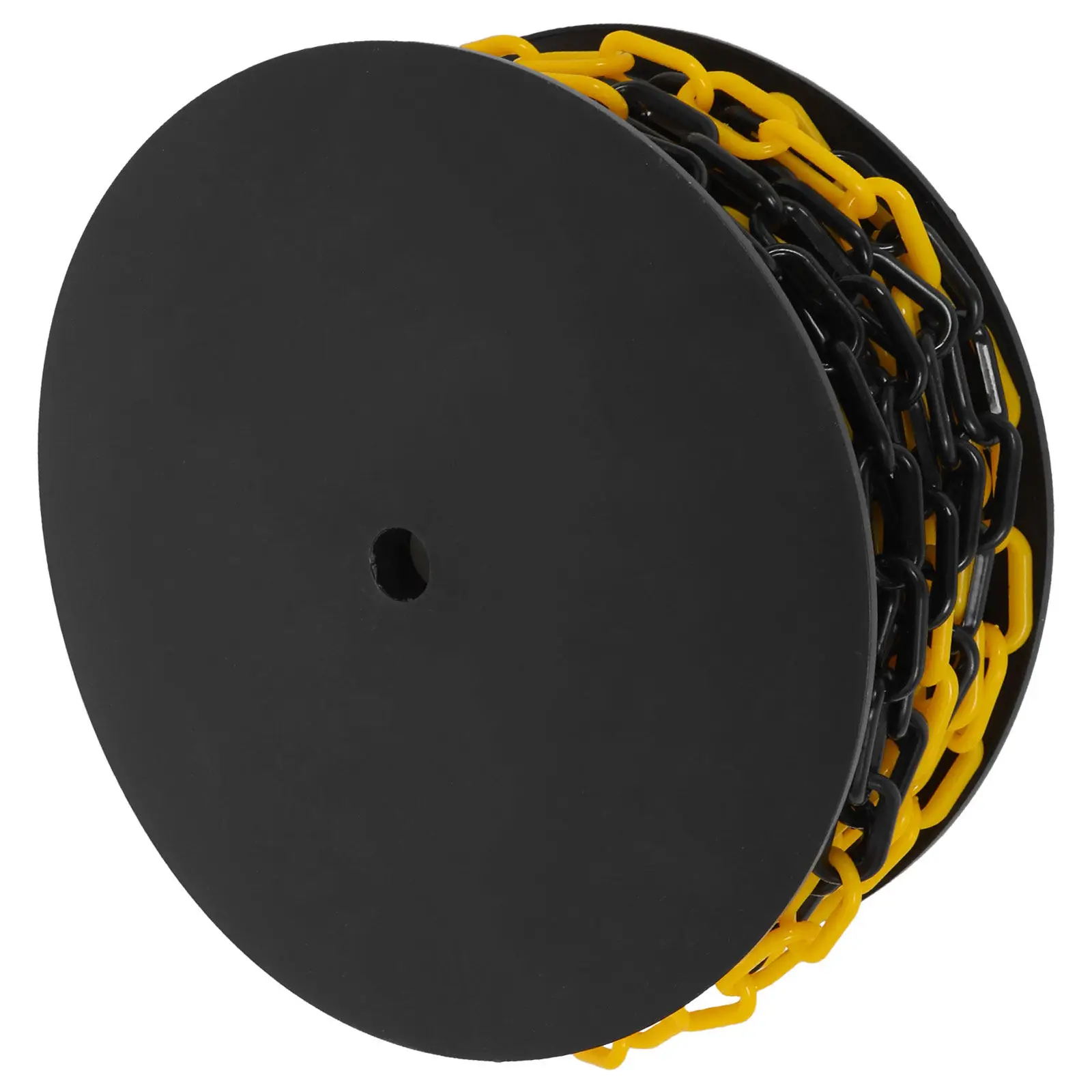 1 Roll Plastic Safety Barrier Chain Black Yellow 6Mm Construction Crowd Control Queue Line Chain Barrier Parking Lot 82Ft
