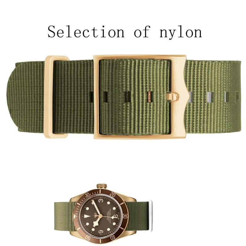 Soft Military Nylon Watchband For Tudor Watch Army green Strap 22mm French Troops  Parachute  Men\'s Bracelet Accessories