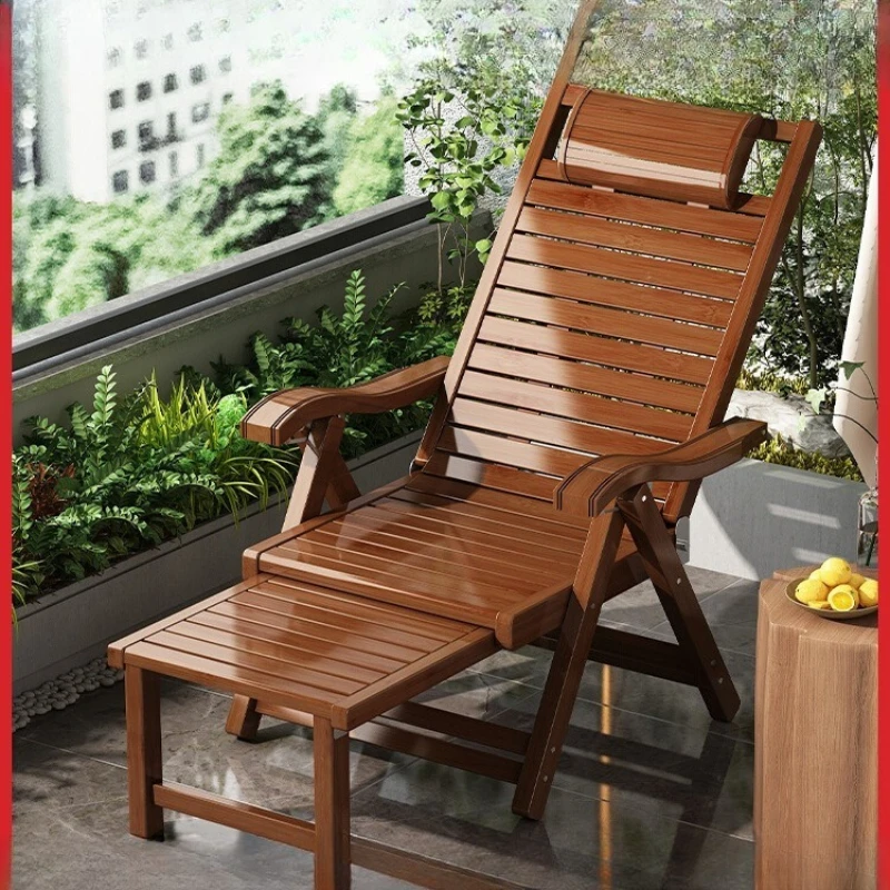 

Elderly back chair sedentary comfortable can lie down can sleep bamboo bench chair