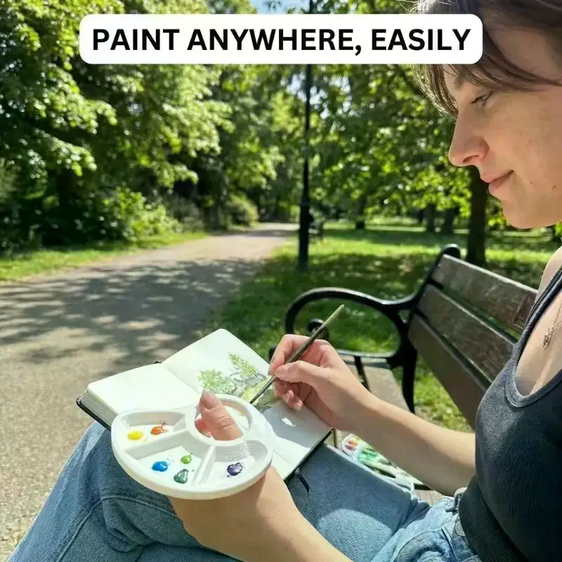 1Pcs 3D Printed Portable Thumb Palette, Color-Coded Single-Color Plastic Palette For Acrylic, Watercolor & Oil Paints