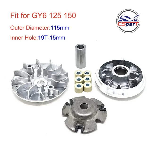 115MM 19T Zestaw wariatora GY6 125cc 150cc 152QMI 157QMJ Jonway Baja Kazuma Baotian Skuter Go Kart ATV Części
