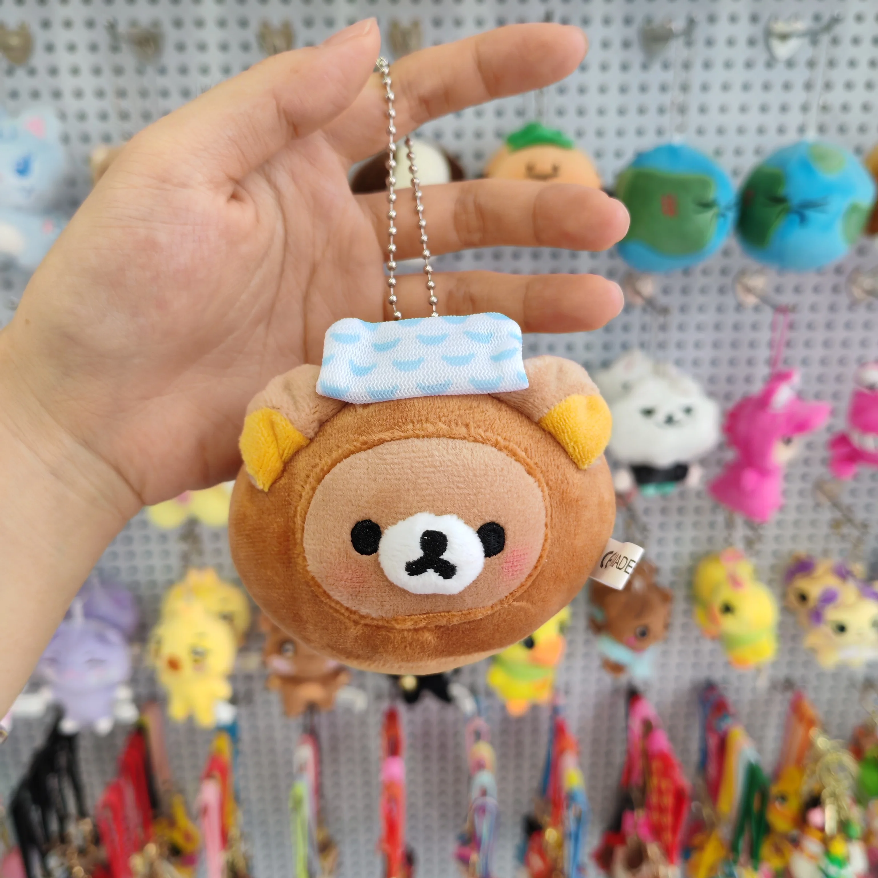 Rilakkuma خبز على البخار حقيبة قطيفة قلادة استرخاء دمية دب Kawaii صديقة هدية دمية محيطية هدية عيد ميلاد