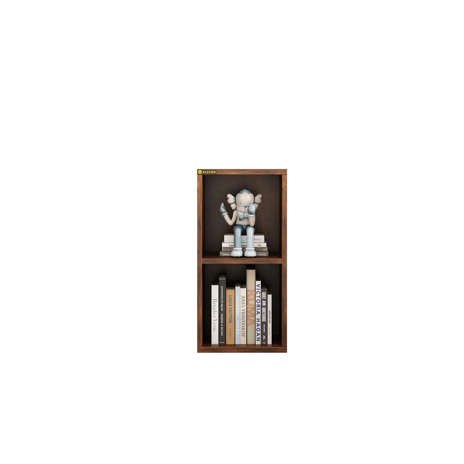 YQ JENMW Antique Wood Color High Grade Small Bookcase, Simple Living Room Storage Cabinet, Rental House Storage Rack