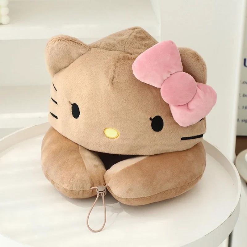 

Hello Kitty U-shaped Pillow Cute Style Travel Hat Hoodie Pillow Portable Anti Fatigue Comfortable Neck Pillow for Friends