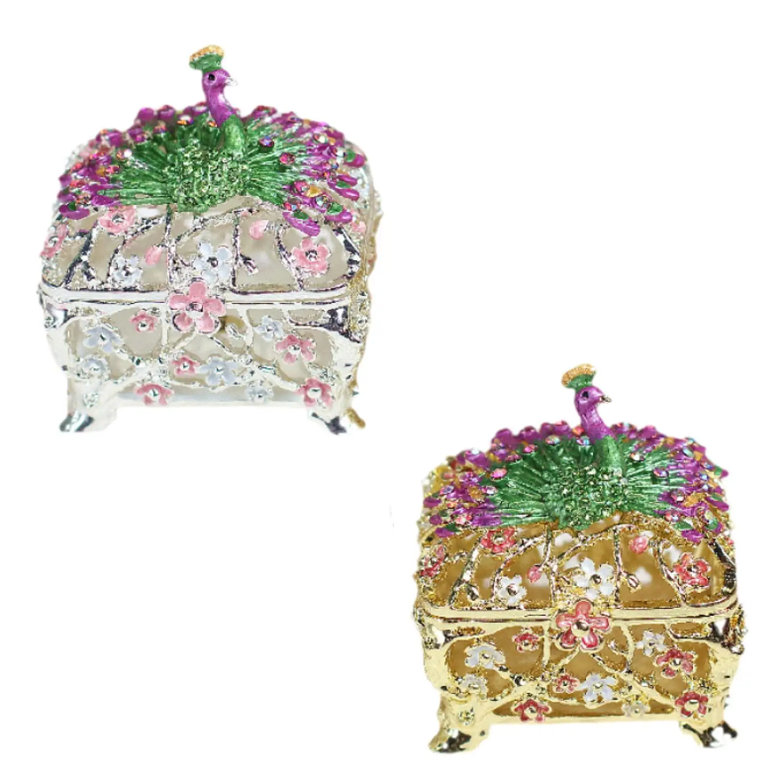 Peacock Trinket Box Jewelry Case Trinket Holder Box for Women Dresser Collectible Decorative Box Home Decoration Jewelry Box