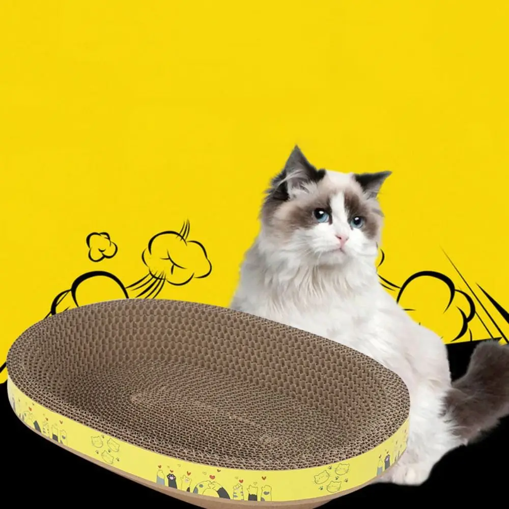 Oval Cat Scratch Board Wear Resistant Bite Resitent Cat Wear Resistant Nest Corrugated Paper Cat Scratching Pads