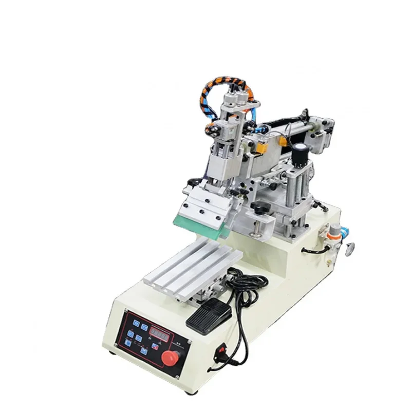 

Desktop PVC Silk Flat Printer For Bottle Lid Handbag Trash Cans Semi Screen Printing Machine