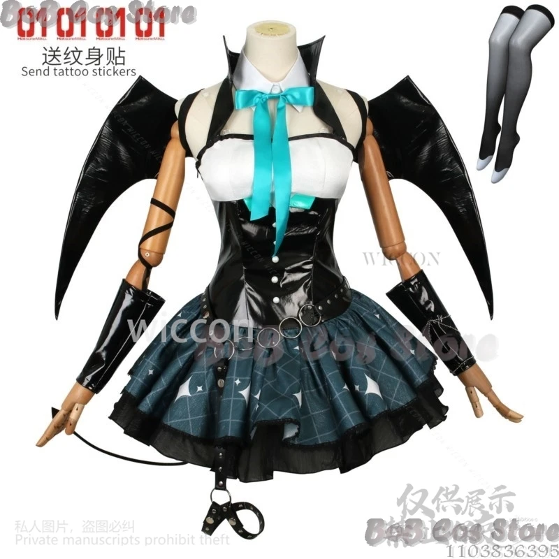 Game Project Sekai Cosplay Mikuuu Anime Suit Little Raccoons Kawaii Dress Girl Lolita Demon Wing Tail Comic Con Cos Customized