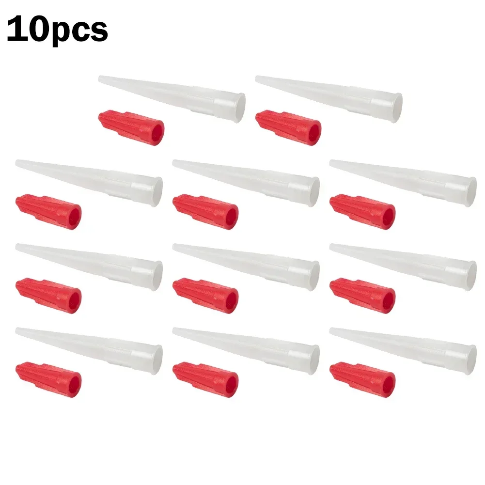Bicos de pistola de calafetagem de silicone, tubo de porta e janela, ferramenta de colagem, bico de cola de vidro, tampa de vedação de cola de vidro com 10 peças