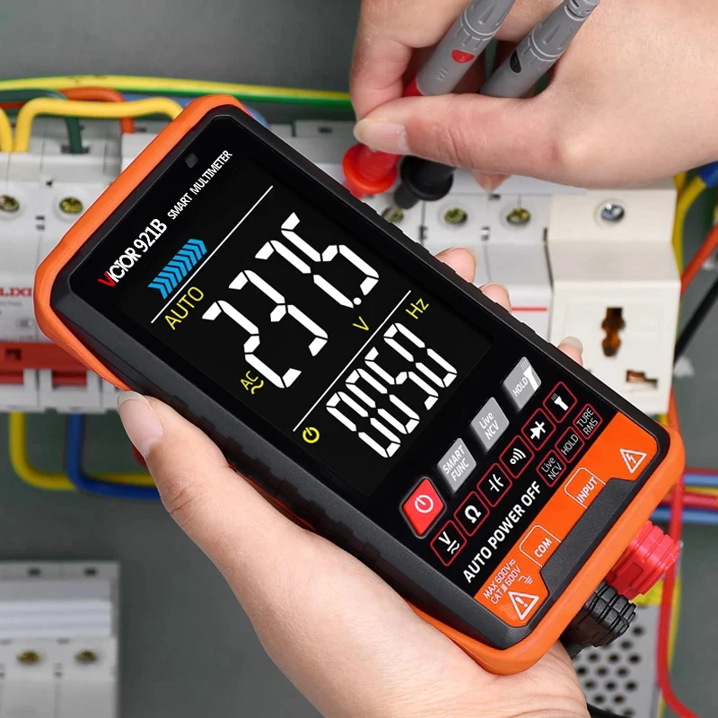 Victor 921 DIGITAL MULTIMETER Professional Auto Range Tester Multimeter Color Screen Ultrathin Intelligent OHM NCV Voltage Meter