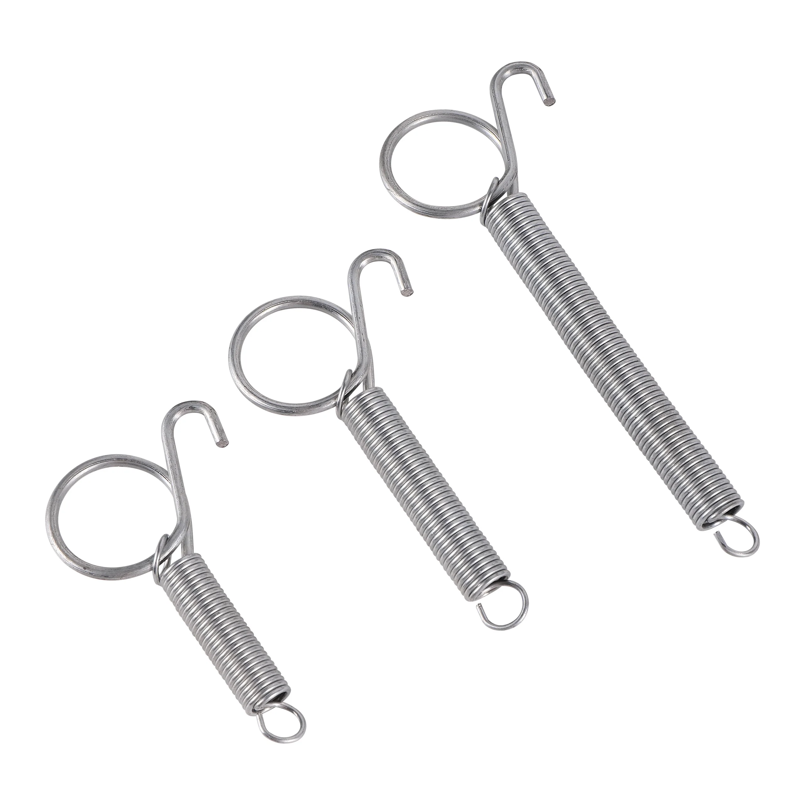 4개입 케이지 도어 스프링 훅 금속 스프링 훅 견고한 텐션 고정 스프링 다용도 와이어 토끼/새/햄스터 케이지용