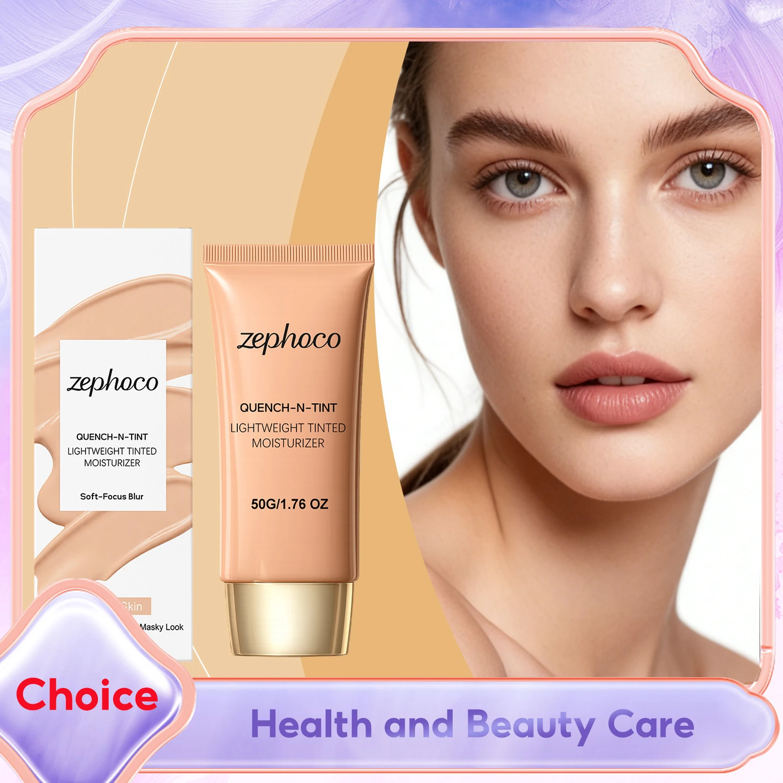 Concealer Foundation Cream Moisturing Waterproof Minimizing Pore Evens Skin Tone Improves Texture Lightweight Tinted Moisturizer