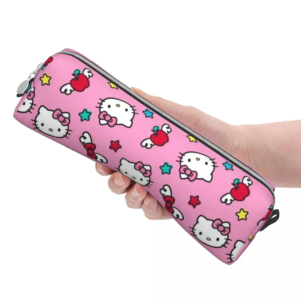 Imagem -03 - Lápis Rosa Hello Kitty dos Desenhos Animados Pen Box Bags Grande Bolsa Cosmética para Escritório de Armazenamento Menina e Menino Novo