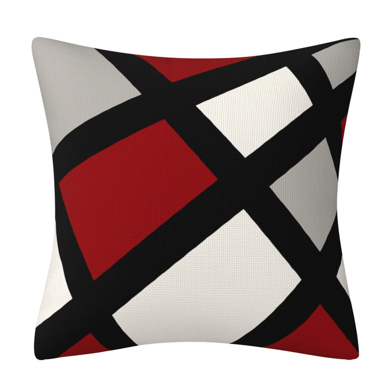 Modern Red Black Color Abstract Geometric Cushion Cover Home Decor Pillow Cover Sofa Throw Pillow Cover 45x45cm