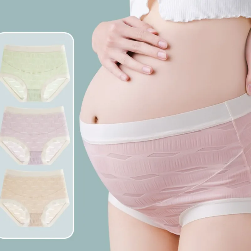 Seamless Stretch Maternity Underwear Panties High Waist Large Size Pregnant Women's Briefs Breathable Cotton Pregnancy Panties