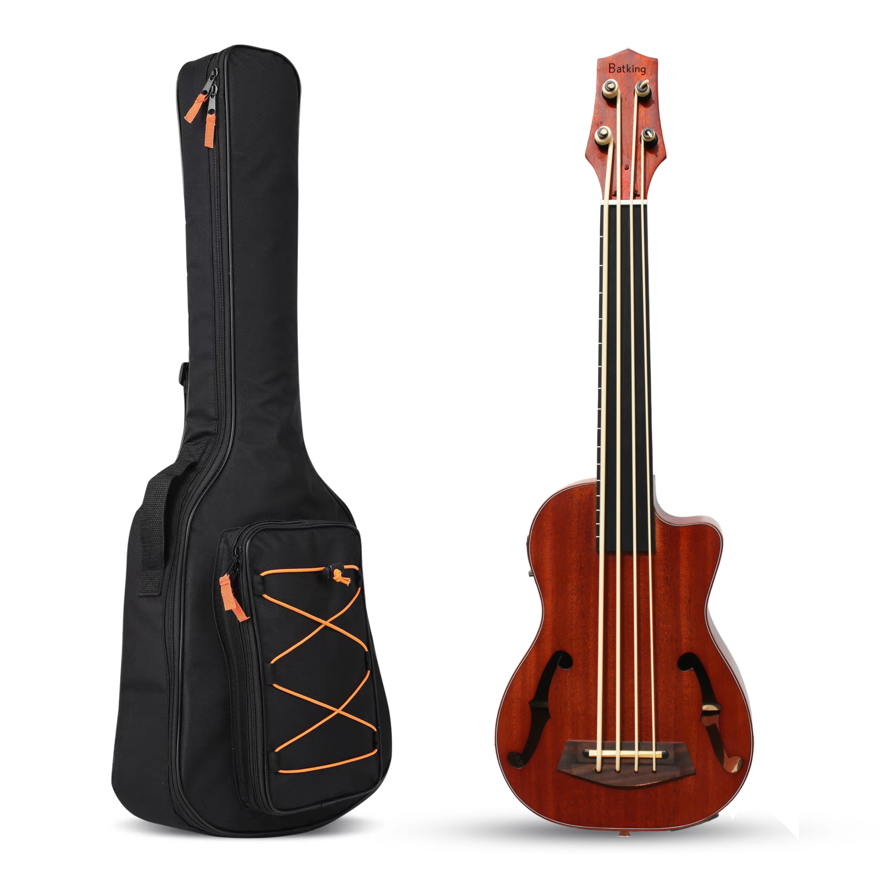 Ubass Electric Ukulele Bass, 30 inch Baritone Bass Ukelele Fretless, Electric Acoustic Bass Uku Wtih Gig Bag