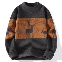 Knit Sweaters For Men Pullovers Men's Autumn Designer Clothing Luxury Y2k Turtleneck New Sweater Winter Cotton Warm Man Clothes