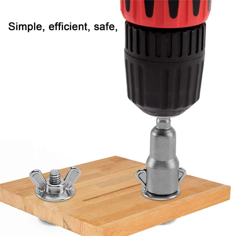 

High Quality-Hurricane Shutter Drill Bit,Wing Nut Drill Bit,Wingnut Socket,Power Wing Nut Driver Set,1/4Inch Hex Shank For Panel