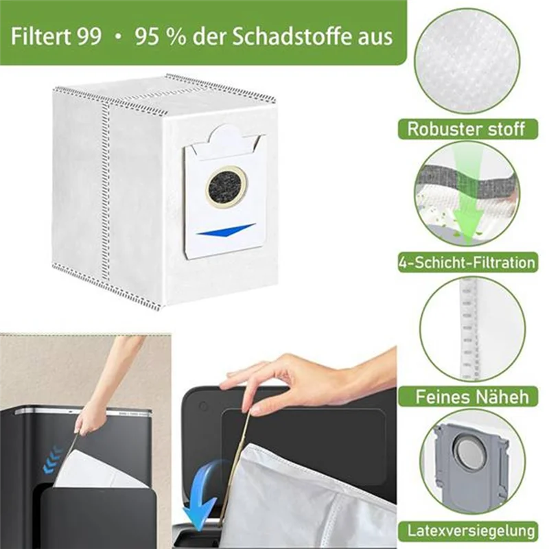 

AS94-25 Pcs Rags And Dust Bags For ECOVACS DEEBOOT X5 OMNI / X5 PRO OMNI Sweeping Robot Cleaner Parts Replacement