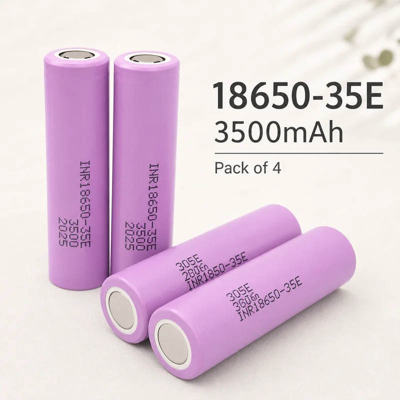 

18650-35E Lithium Ion Battery 3.7V 3500mAh 10A High Drain for Electric Tools Flashlights DIY Rechargeable Cell
