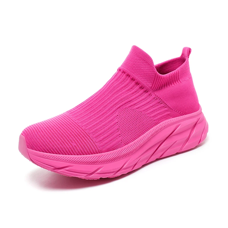 Men Women Mesh Breathable Platform Running  Sport Shoes Light Weight Slip On Outdoor Casual Jogging Sneakers Lovers