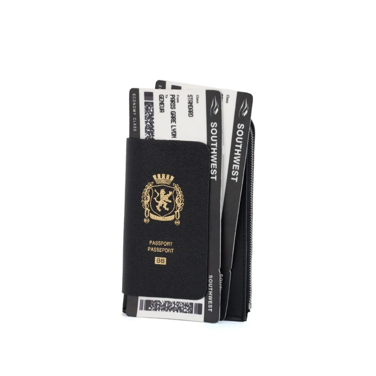 المألوف الأسود حامل جواز السفر عملة بطاقة المحفظة حقيبة كتف مفردة الرقبة حزام تذكرة حامل المدمجة أنيقة 2025 وصول جديد #3