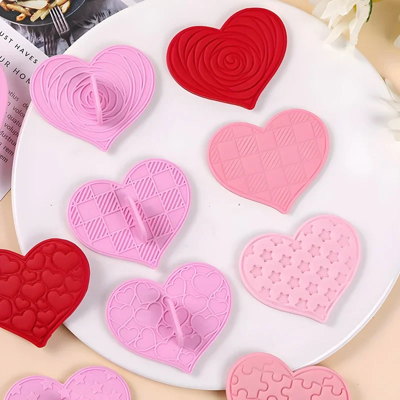7 قطعة مجموعة قاطعة البسكوت شكل قلب قالب البسكويت المعجنات الضغط عيد الحب كوكي ختم بيكر قالب الخبز أدوات المعجنات #3